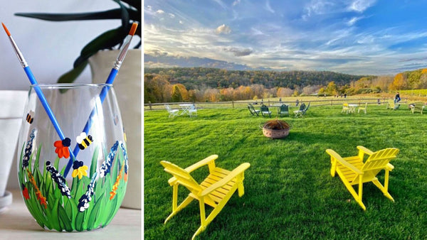 Spring Glass Set Paint & Sip at Aquila's Nest Vineyards in Newtown CT | 4.20.23 | 6-8 PM