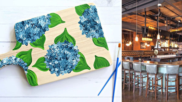 Hydrangea Charcuterie Board Paint & Sip at Eli's Tavern Milford CT  | 3.29.23 | 6:30-8:30 PM