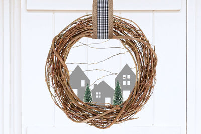 DIY a Paint & Sip at Home | Winter Lights Wreath